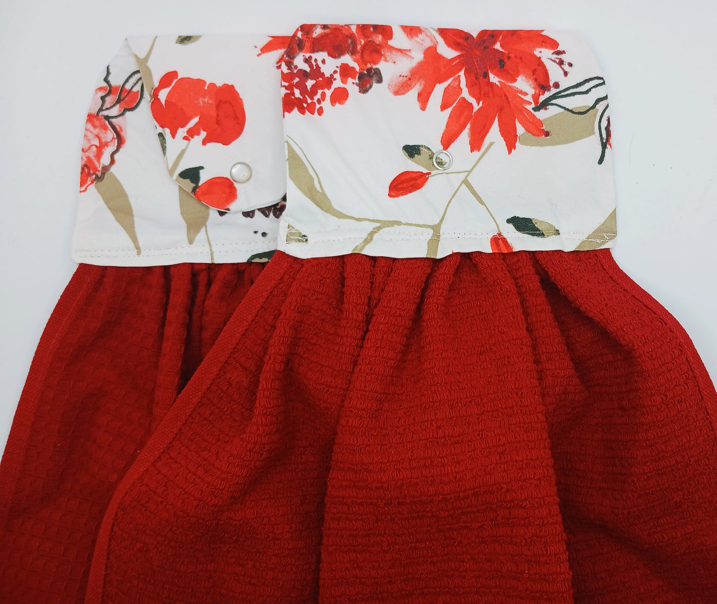 Red Flowered Hanging Towel (Set of Two)